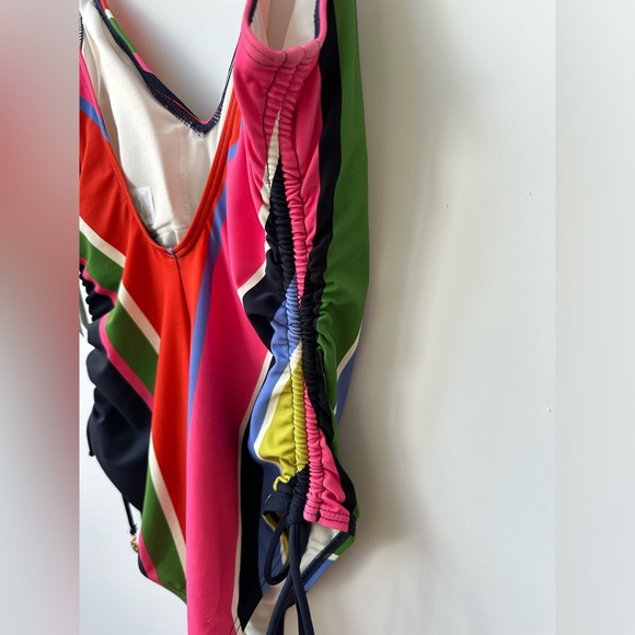 KATE SPADE - BNWT - Plunge V Multicolor Stripe One Piece - Medium - Picture 5 of 8